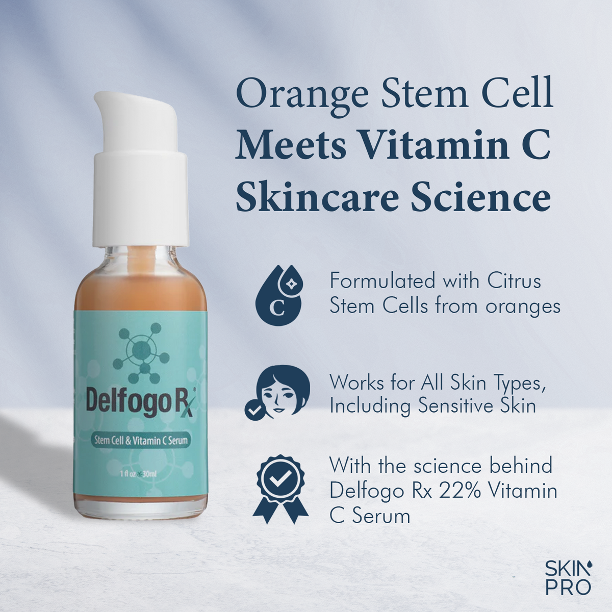 Delfogo Rx Vitamin C & Hyaluronic Acid Facial Serum